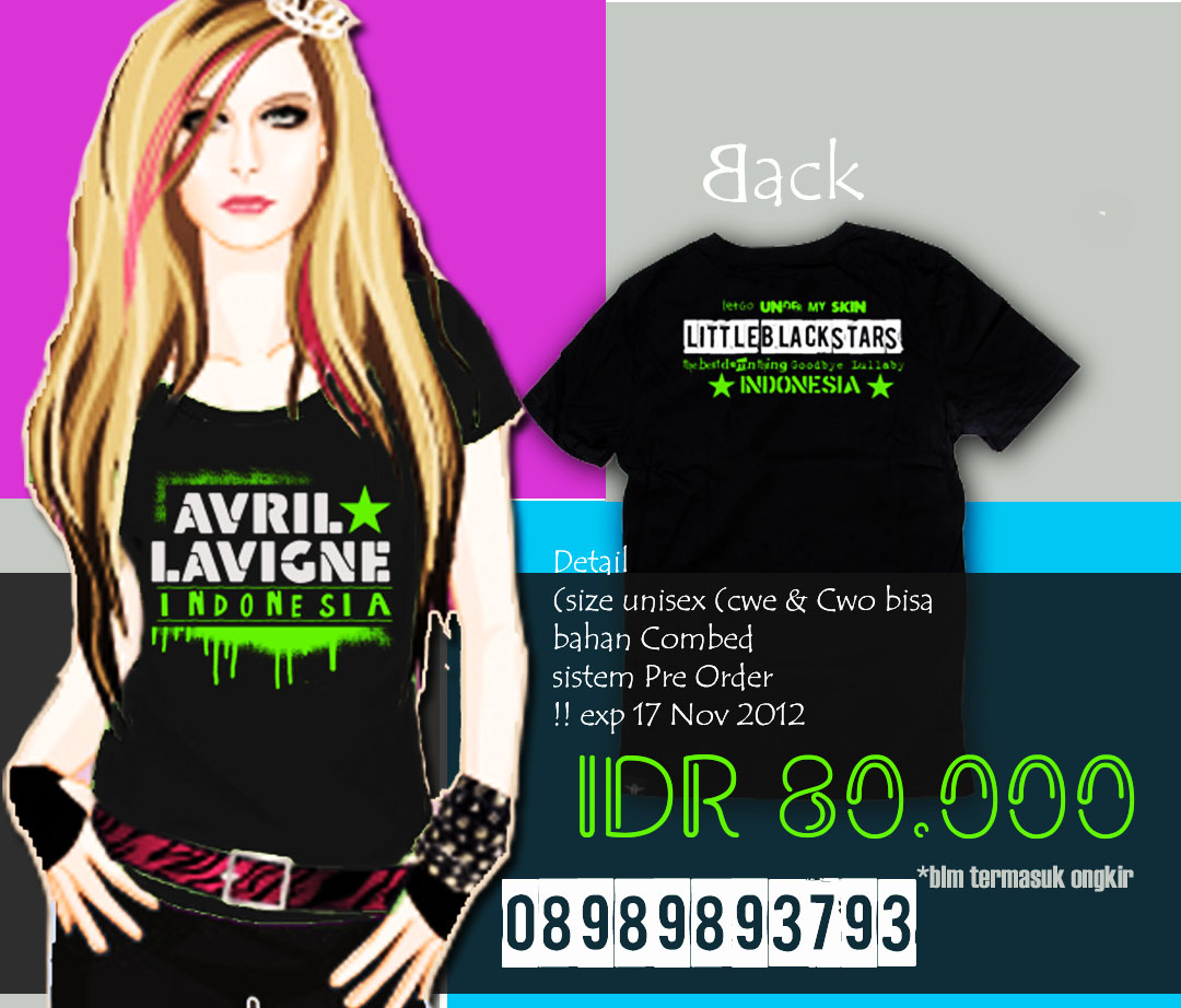 Pre Order Tshirt Komunitas Avril Lavigne Indonesia