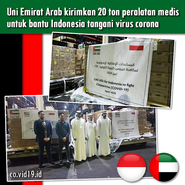 Uni Emirat Arab Kirimkan 20 Ton Peralatan Medis Bantu Indonesia