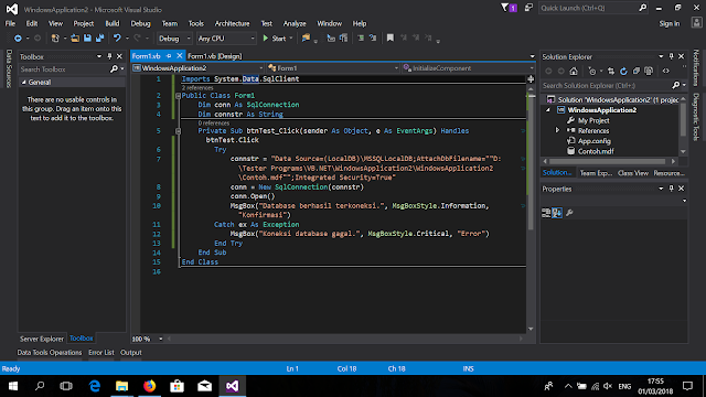 Cara Membuat Database untuk Program Visual Studio Tanpa Menggunakan SSMS