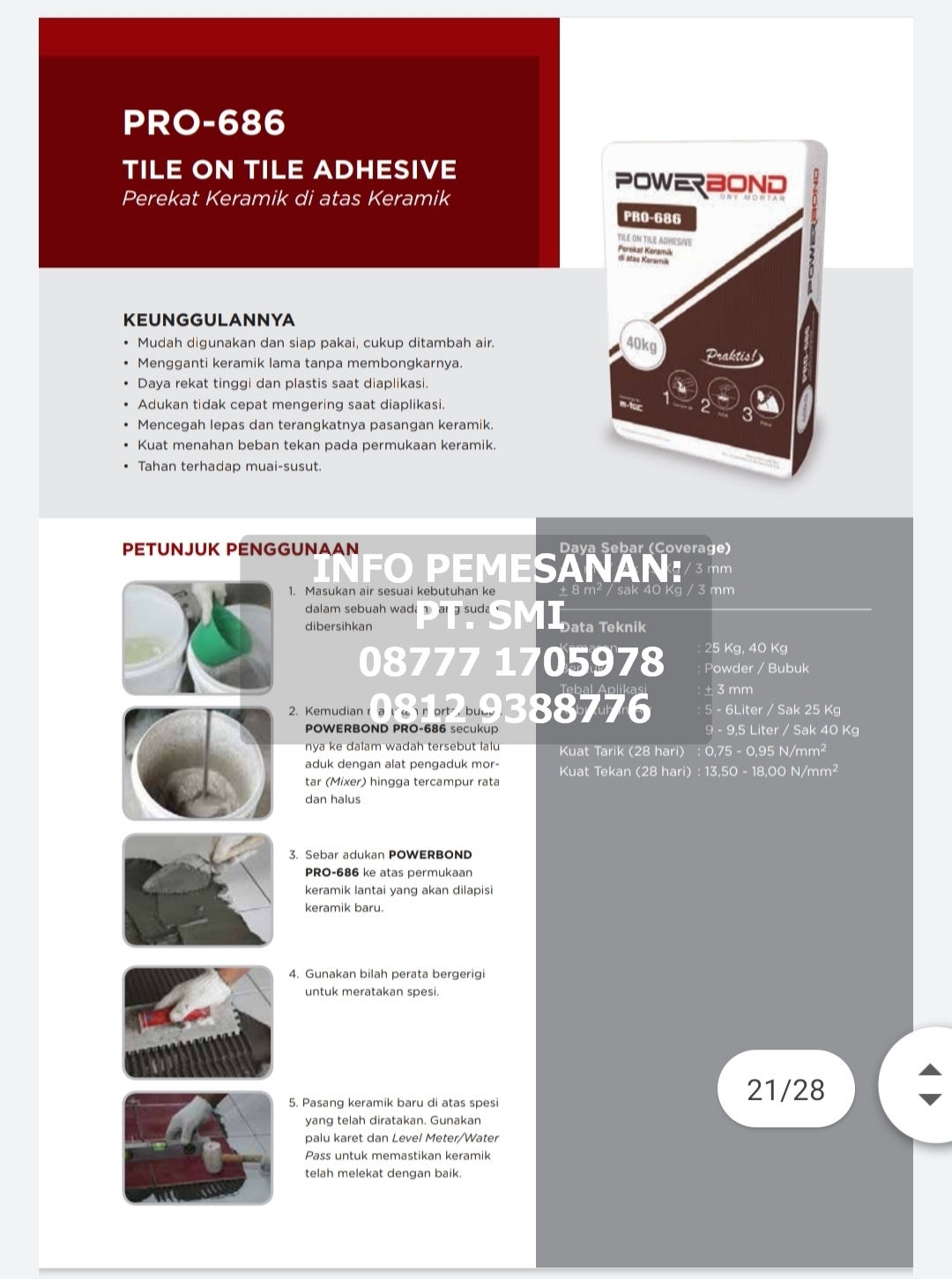 Semen Instant/ Mortar Kualitas Tinggi murah harga distributor