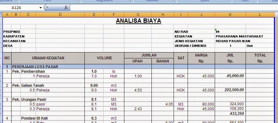 Contoh Rab Pembangunan Pasar | FILE REFERENSI RAB DAN GAMBAR PASAR