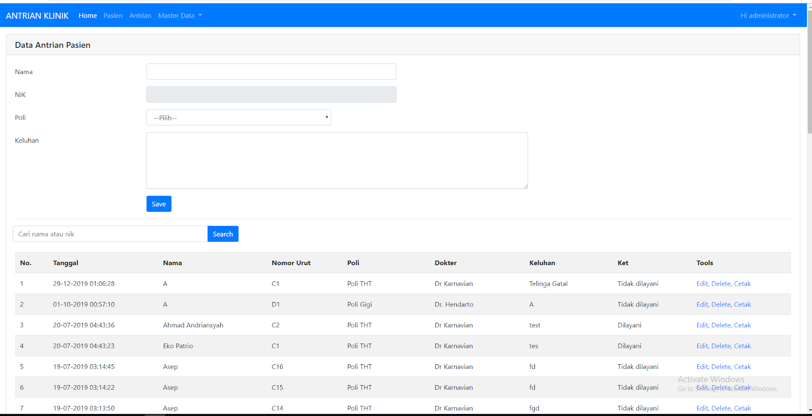 Source Code Program Antrian Klinik PHP , MySqli, Bootstrap dan Jquery dengan Suara