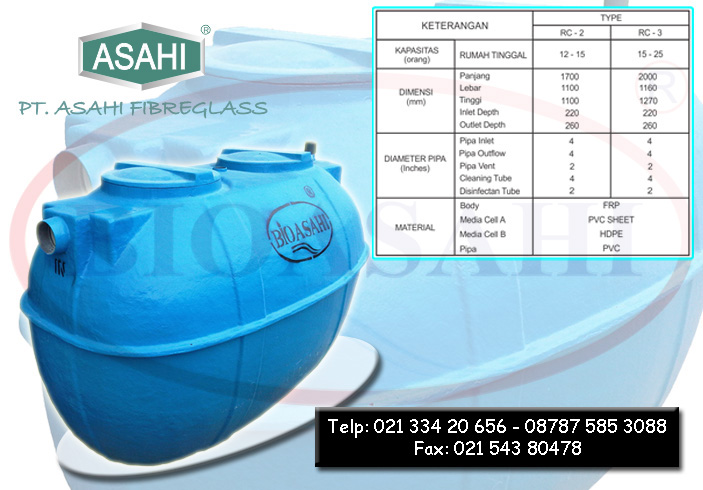Septic Tank Biological, STP, WWTP, Dengan Biotechnology System Bioasahi