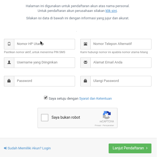 Tutorial Mendaftar Indodax