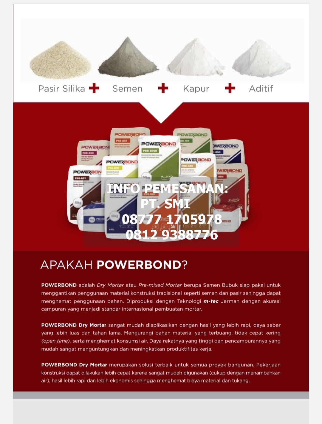 Semen Instant/ Mortar Kualitas Tinggi murah harga distributor