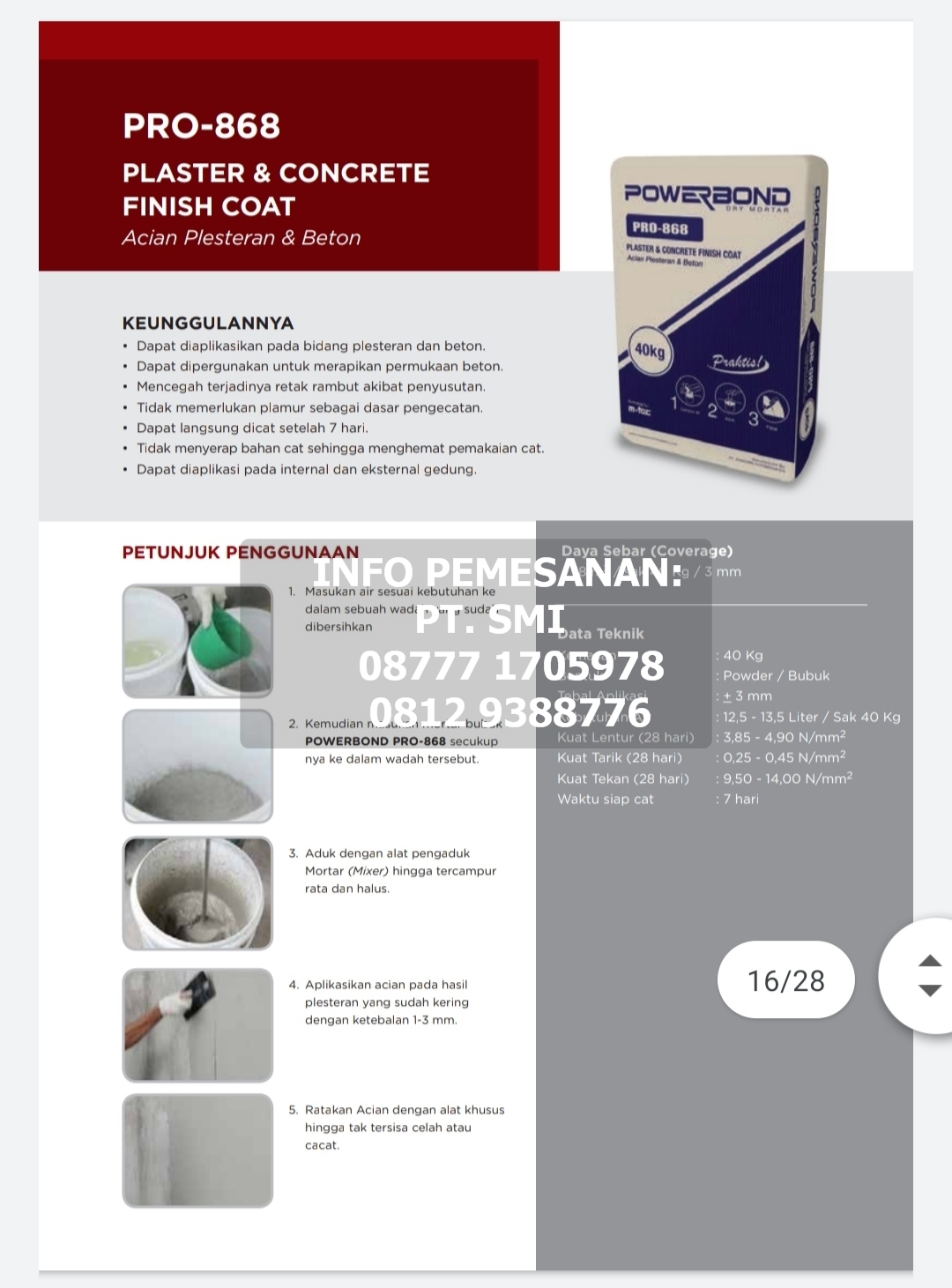 Semen Instant/ Mortar Kualitas Tinggi murah harga distributor