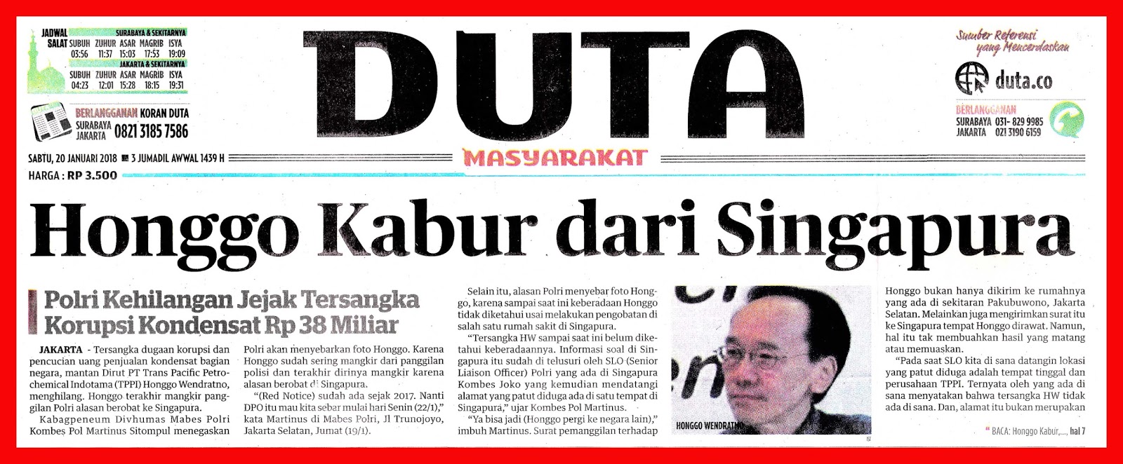 Kasus Korupsi Rp 35 T , Tersangka Honggo Sudah di LN, Bareskrim Baru Terbitkan DPO