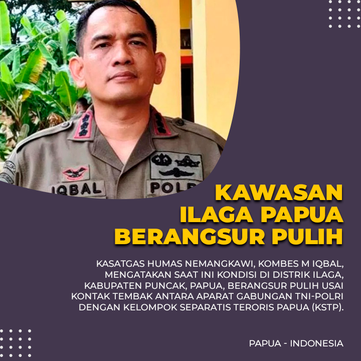  Kawasan Ilaga Papua Kondusif Usai Kontak Tembak 