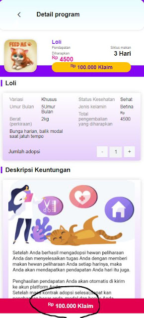 Aplikasi Uang Pelihara Kucing