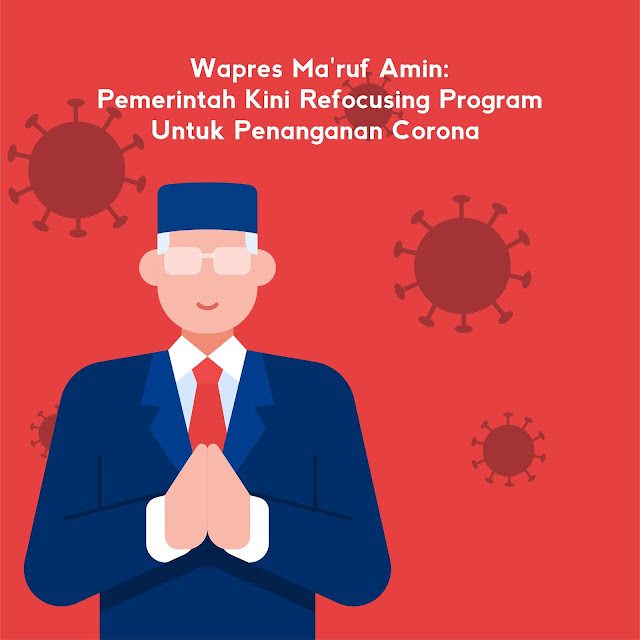 Wapres Ma'ruf Amin : Pemerintah Kini Refocusing Program Penanganan Corona