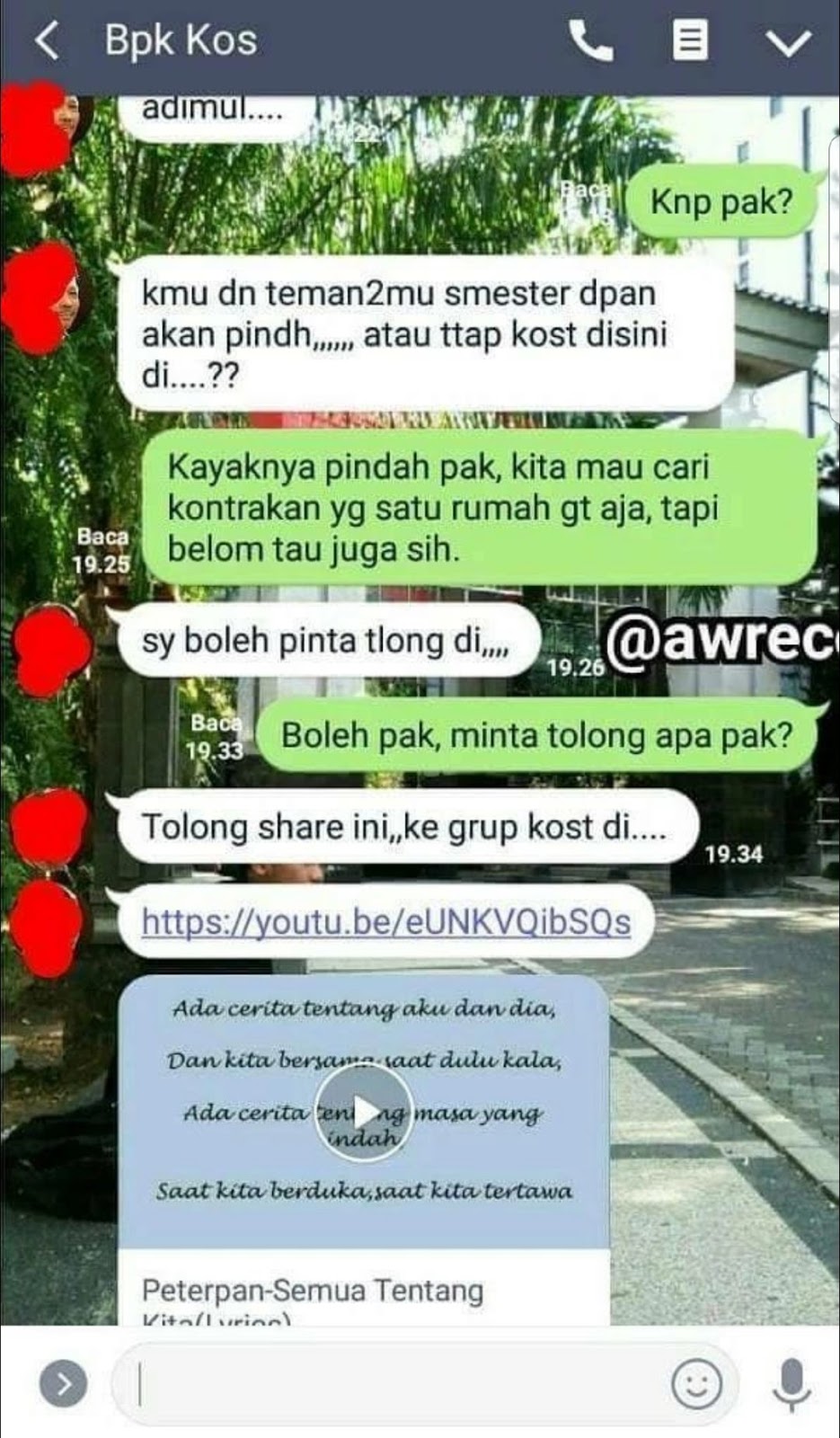 10 Chat lucu bapak kos ini bikin nggak bisa berhenti ngakak