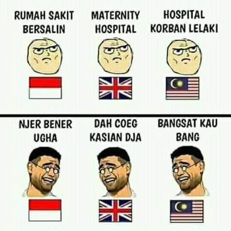 7 Meme bahasa Indonesia vs Inggris vs Malaysia, lawas tapi tetap lucu