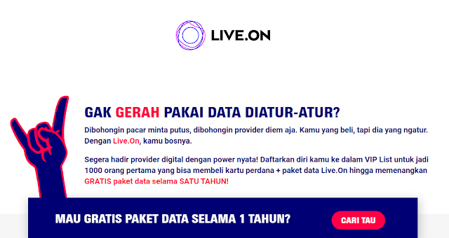 Review Live.ON, Menangkan Paket Data Gratis 1 Selama Tahun