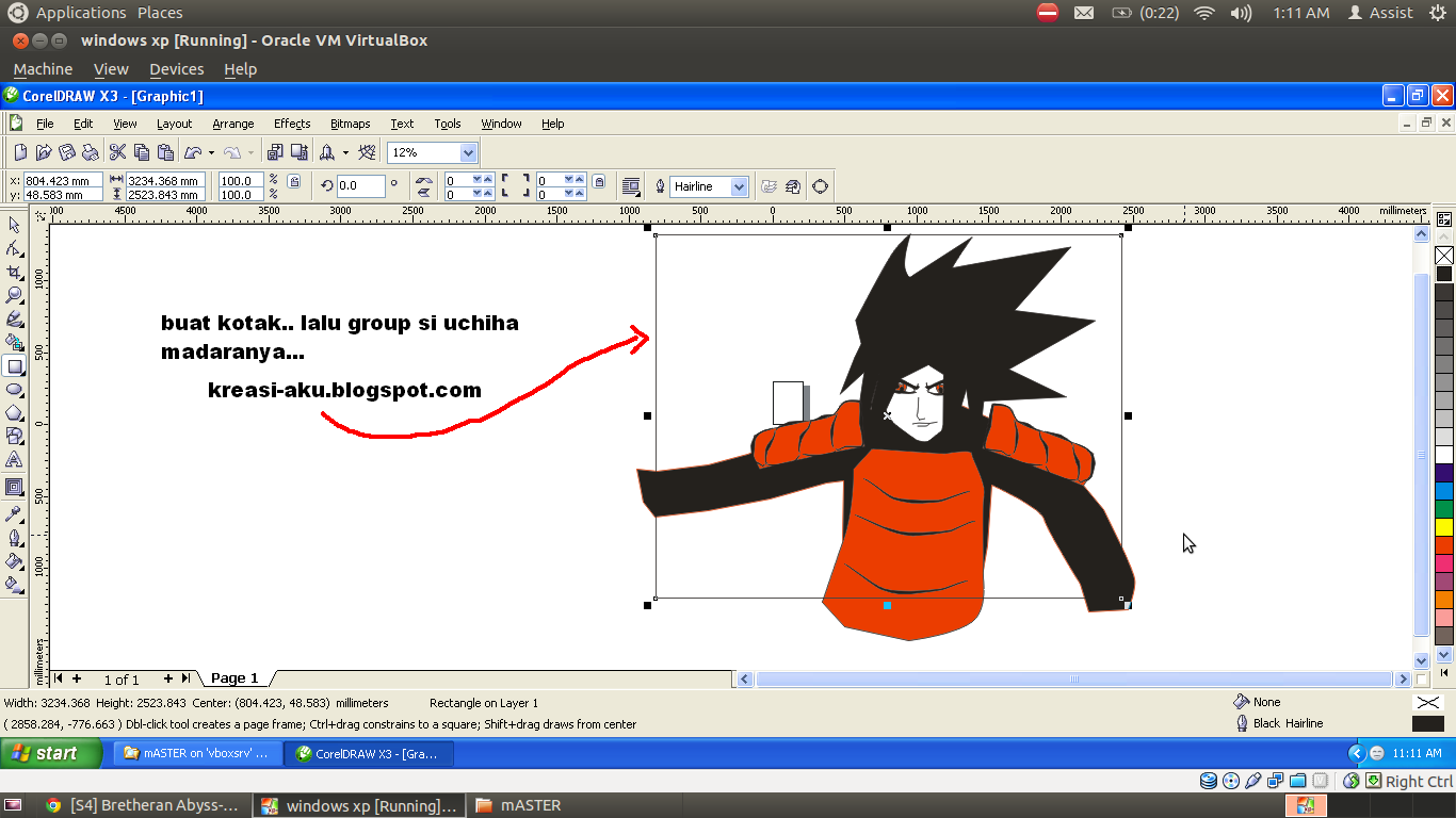 Ane Ajarin Ni,Membuat Uchiha Madara Dengan Corel Draw X3.&#91;TUTORIAL COMPLETE++&#93; :D