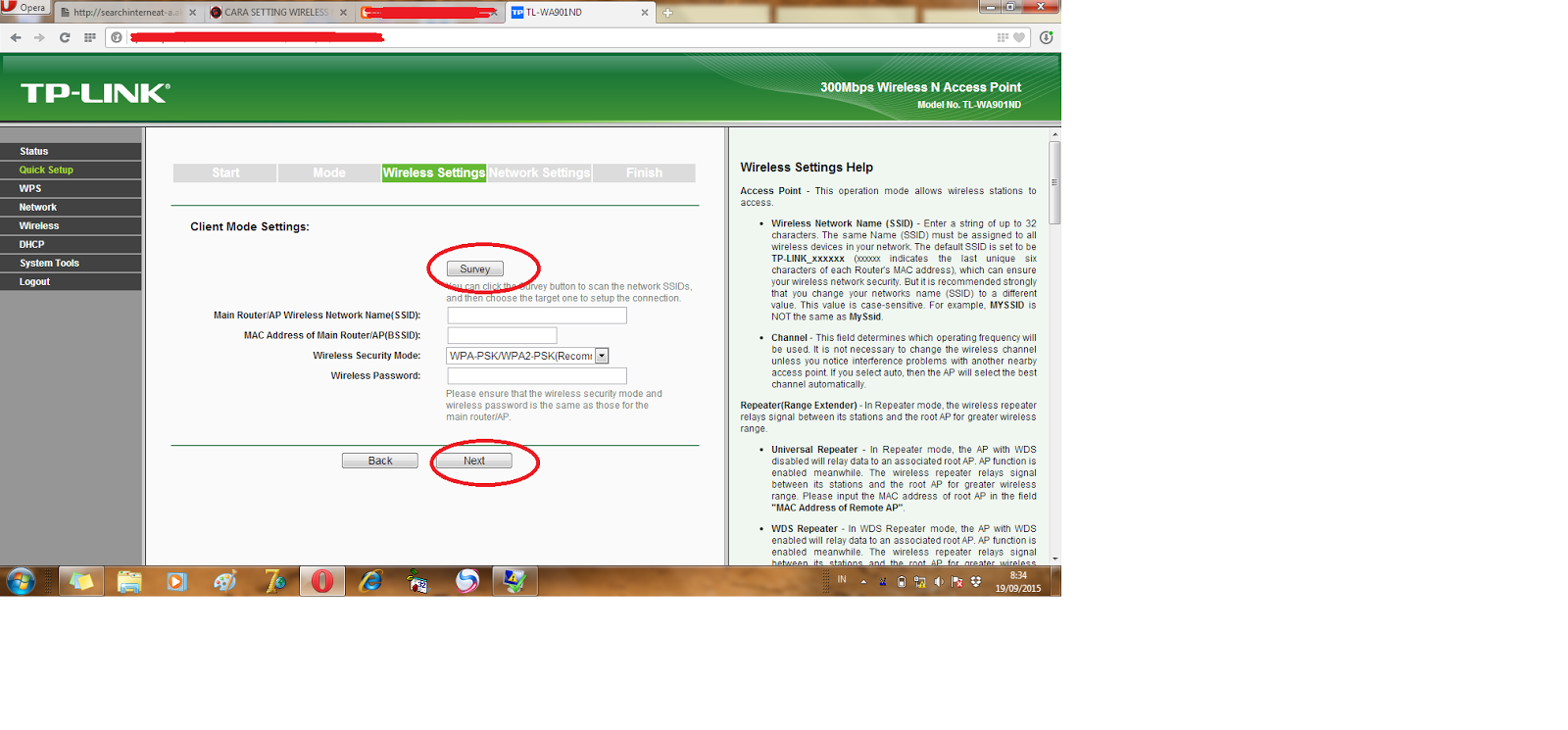 SETTING ACCESS POINT TP LINK TL-WA 901 ND UNTUK MODE CLIENT