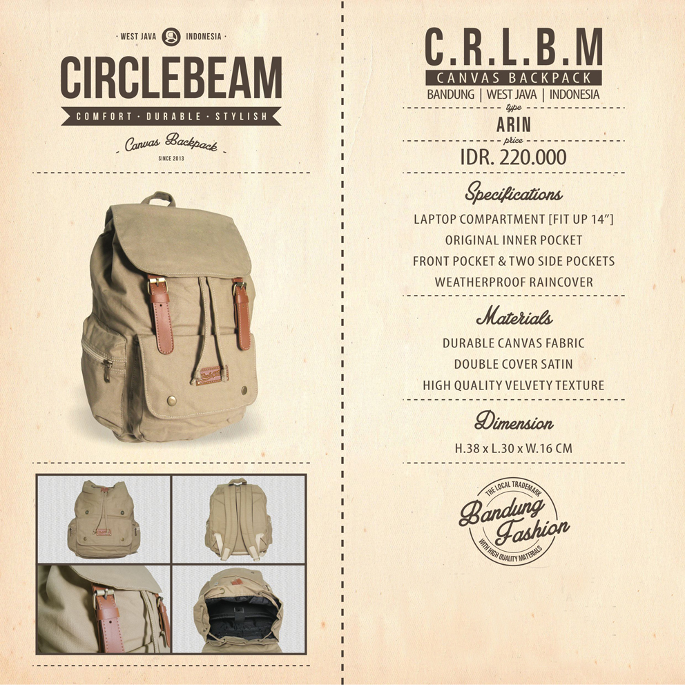 °°°°° CIRCLE BEAM ¦ Canvas Backpack ¦ Comfort, Durable & Stylish °°°°°