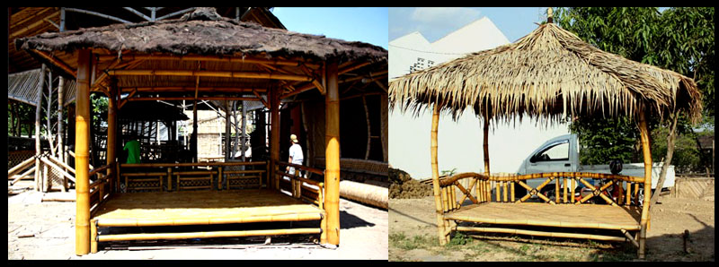 Gazebo/Saung/Gubuk, Rumah dan Perabot Bambu Murah Meriah dan siap kirim...!!!