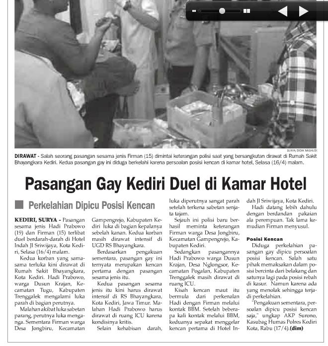 Berita Lokal-Pasangan GAY duel dipicu masalah posisi bercinta