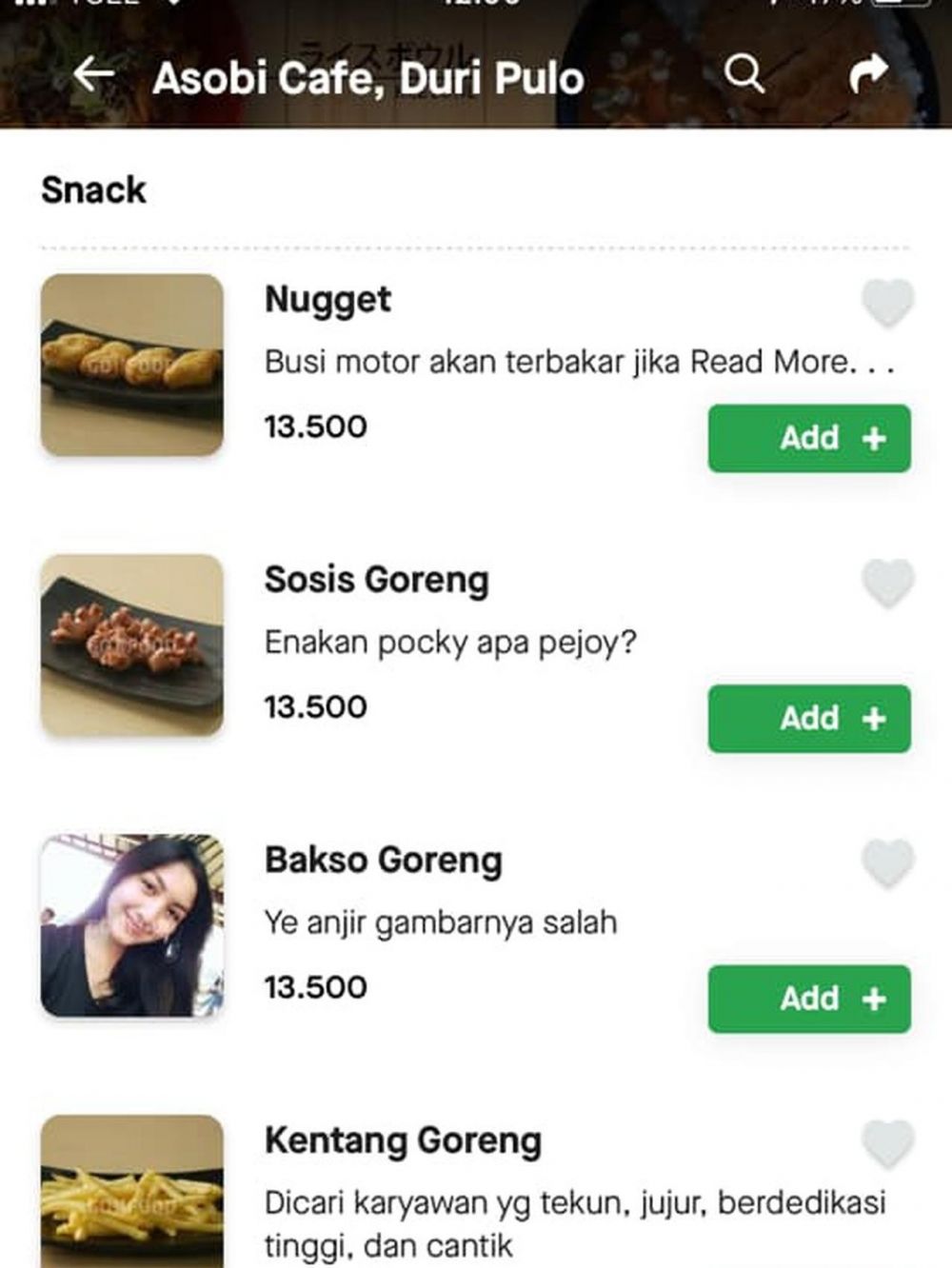 7 Menu Makanan Di Aplikasi Ojek Online Ini Bikin Nyengir Kaskus