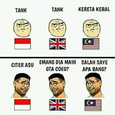 7 Meme bahasa Indonesia vs Inggris vs Malaysia, lawas tapi tetap lucu