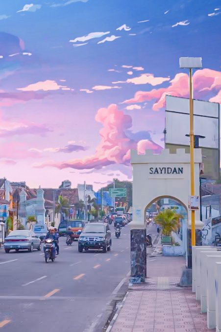10 Foto kota di Indonesia diedit bergaya anime ini bikin takjub