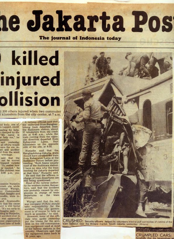 Tragedy Kecelakaan Kereta Api Terbesar Sepanjang Sejarah Indonesia . Bintaro 1987