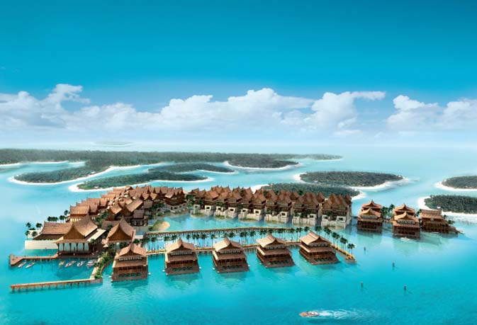 Mini World - Villa di Pulau Buatan berbentuk Peta Dunia.