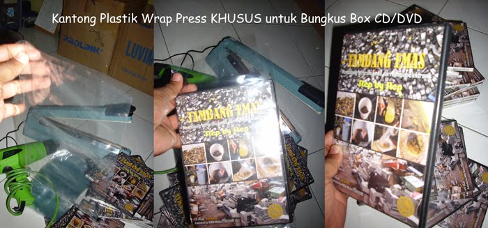 Kantong Plastik Wrap Press KHUSUS untuk Bungkus Box CD/DVD
