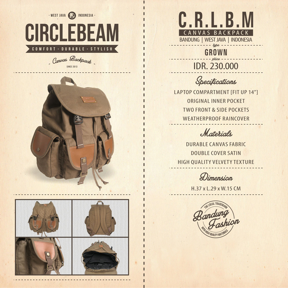 °°°°° CIRCLE BEAM ¦ Canvas Backpack ¦ Comfort, Durable & Stylish °°°°°