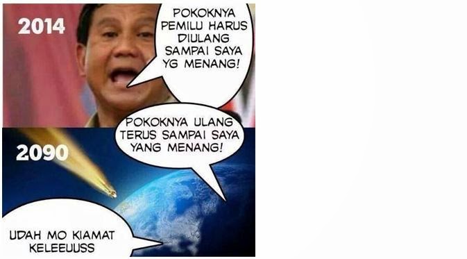 Kumpulan Meme Prabowo Tolak Pilpres Banjiri Dunia Maya 