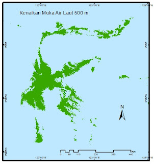 Beginilah Peta Pulau-Pulau Indonesia kalau Air Laut Naik Ratusan Meter