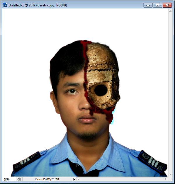 &#91;PHOTOSHOP&#93; Cara Membuat Sebagian Kepalamu Menjadi Tengkorak Dengan Photoshop