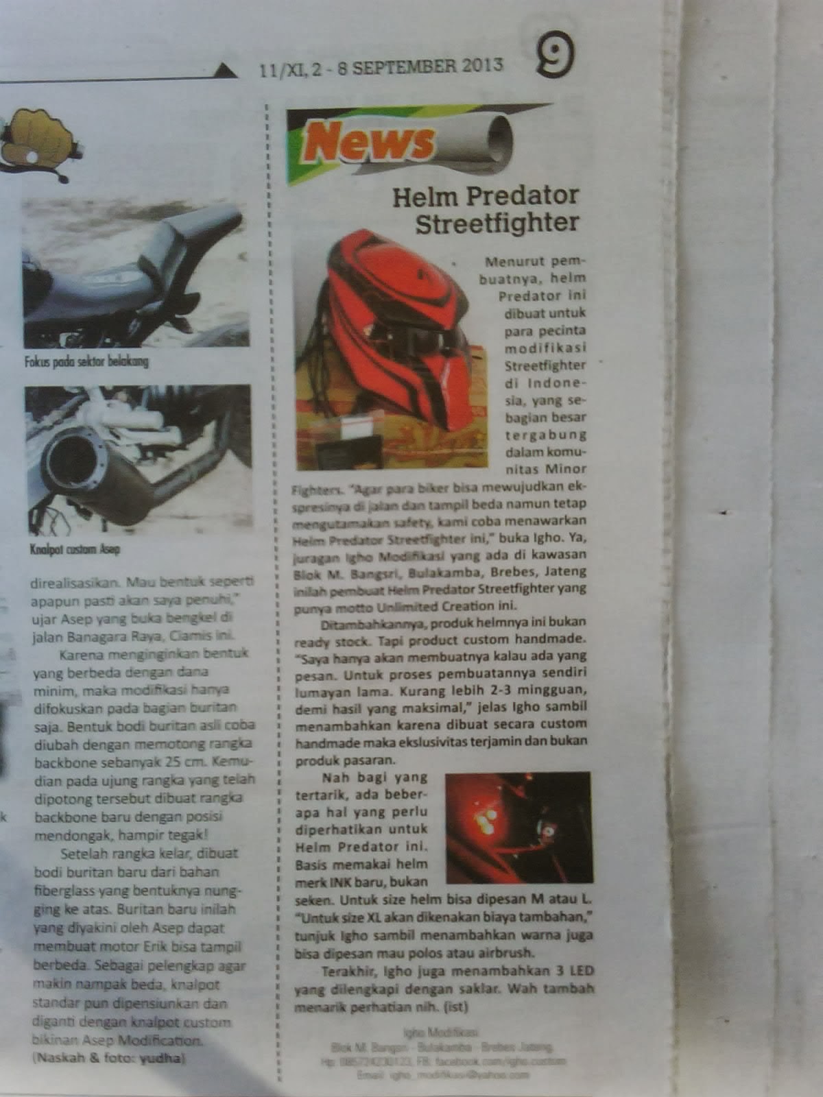 Terjual HELM PREDATOR Custom, PREDATOR Helmet Street 