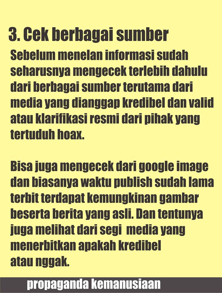 Tips mengetahui postingan hoax, propaganda negatif dan sejenisnya dalam sosmed 