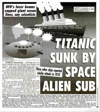 Hoax Dari NatgeoIndo,Titanic Kemungkinan Ditenggelamkan Alien Dengan Sinar Laser
