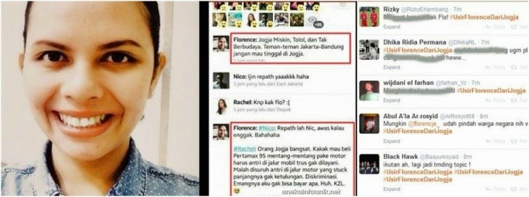 Florence ditangkap Polisi DIY karena tingkahnya