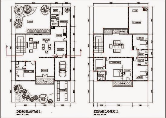 Desain Rumah Type 45 Dengan 2 Lantai