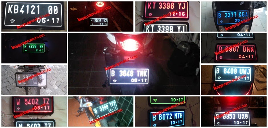 plat nomor nyala akrilik motor,(NYALA DI HURUF N ANGKA AJ)