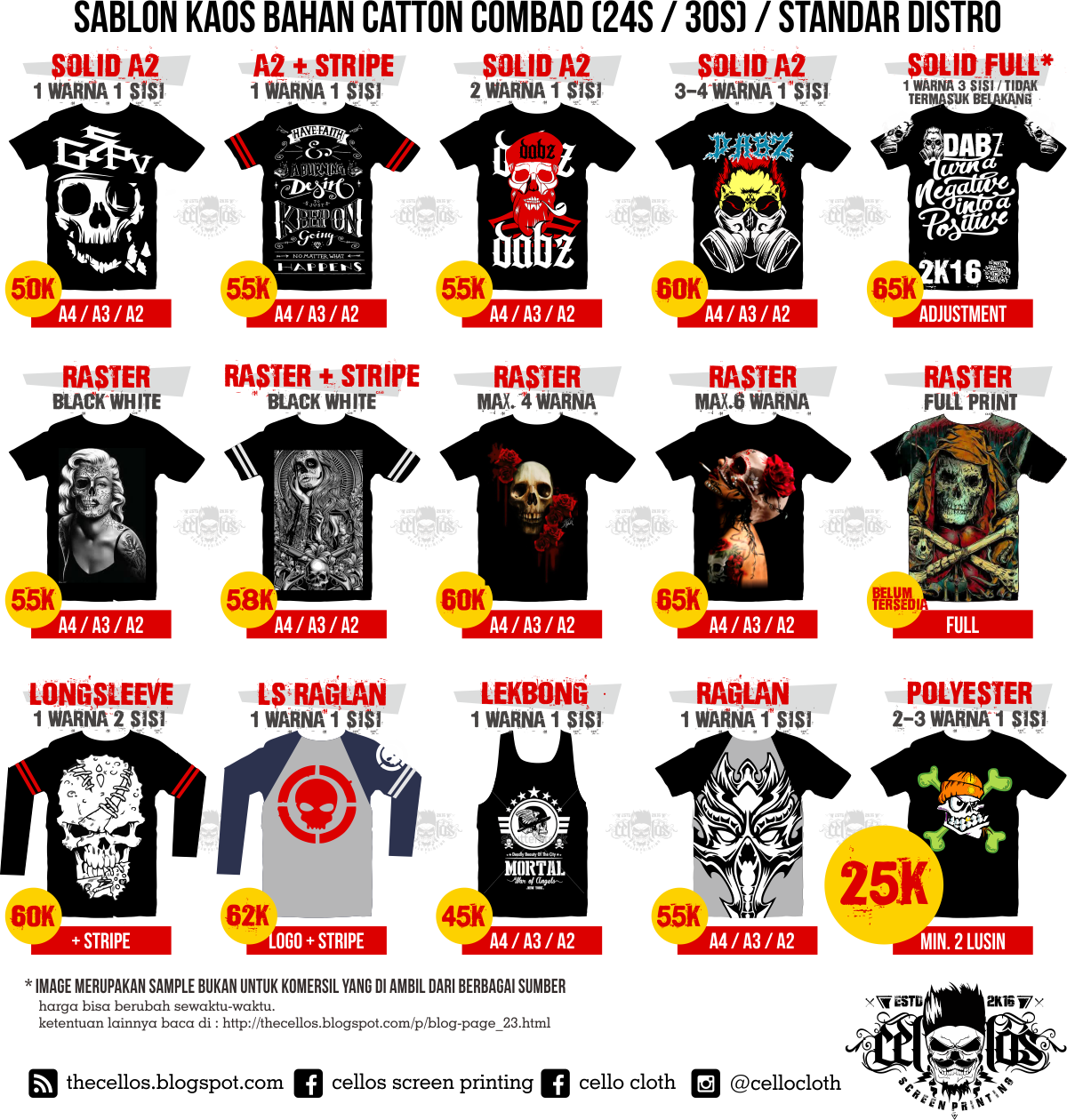 Jasa Sablon Kaos Manual Standar Distro