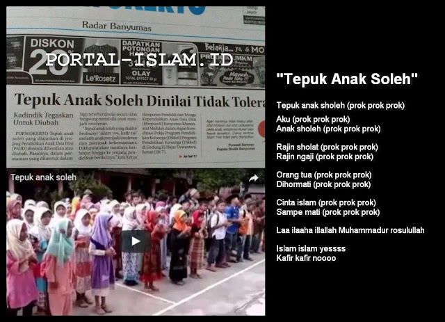 Islam Yes Kafir No, Tepuk Anak Soleh Diminta Dihentikan Diajarkan Di PAUD/TK