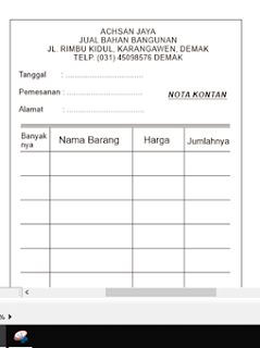 Tutorial Cara Membuat Nota Penjualan Corel Draw