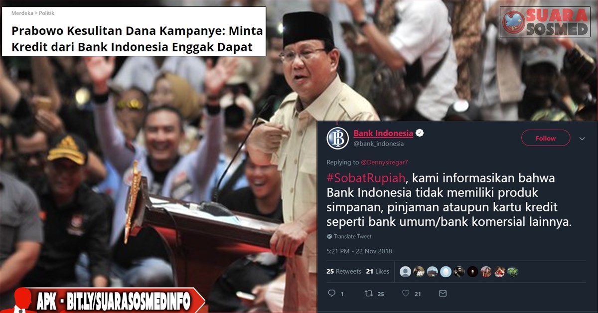 Kecewa Ditolak MK, Pendukung Minta Prabowo - Sandiaga Dirikan Bank Sendiri