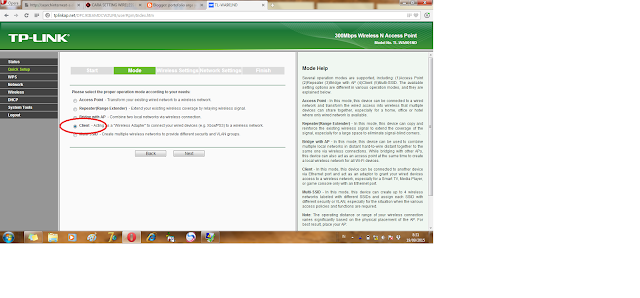 SETTING ACCESS POINT TP LINK TL-WA 901 ND UNTUK MODE CLIENT