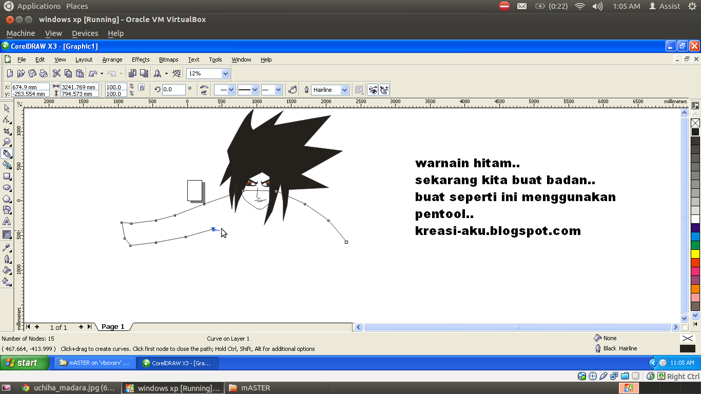 Ane Ajarin Ni,Membuat Uchiha Madara Dengan Corel Draw X3.&#91;TUTORIAL COMPLETE++&#93; :D