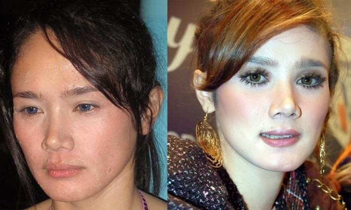 5 wajah artis indonesia tanpa pakai make up