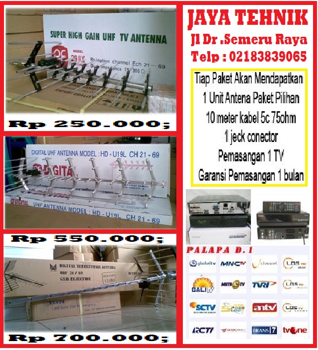 Jasa Pasang Antena Tv & Parabola digital 02183839065