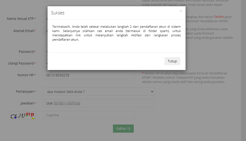 Panduan Tutorial Cara Pendaftaran NPWP Secara Online