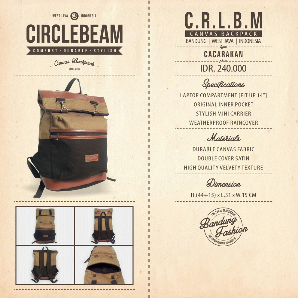 °°°°° CIRCLE BEAM ¦ Canvas Backpack ¦ Comfort, Durable & Stylish °°°°°