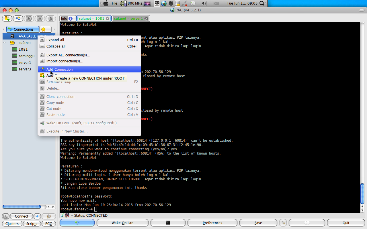 Tunneling ssh dengan PAC Tunnel Manager di Ubuntu
