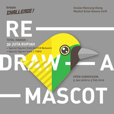 Lomba Re-Draw Mascot Asian Games 2018 by Kreavi.com